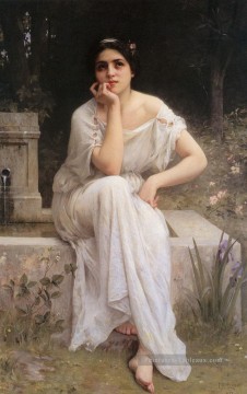  Charles Peintre - Méditation 1899 portraits réalistes de fille Charles Amable Lenoir